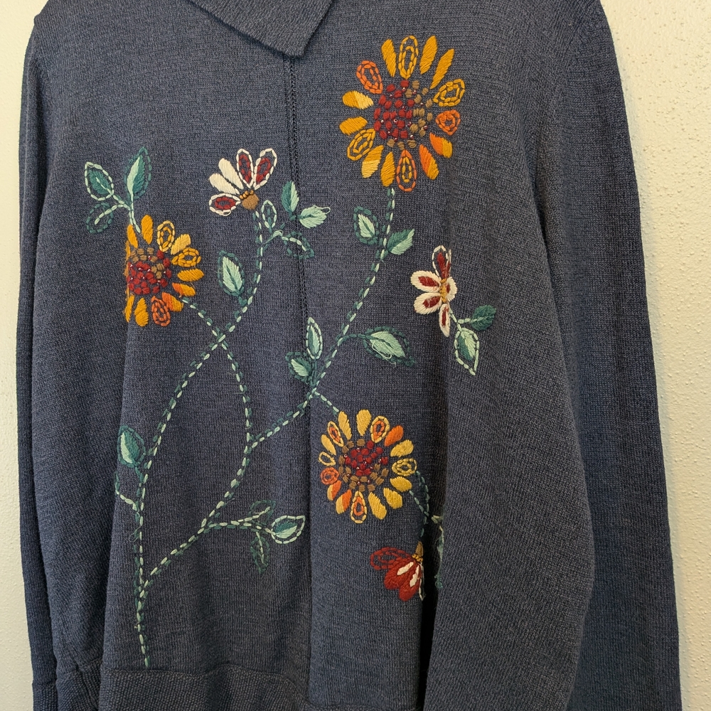 Alfred Dunner Blue Knit Top